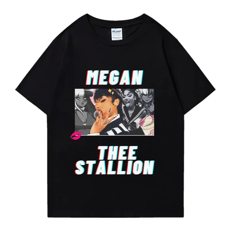 Rapper Megan Thee Stallion Hip Hop Graphics Cartoon T shirt New Unisex vintage streetwear Men Women Cotton short sleeve T-shirts