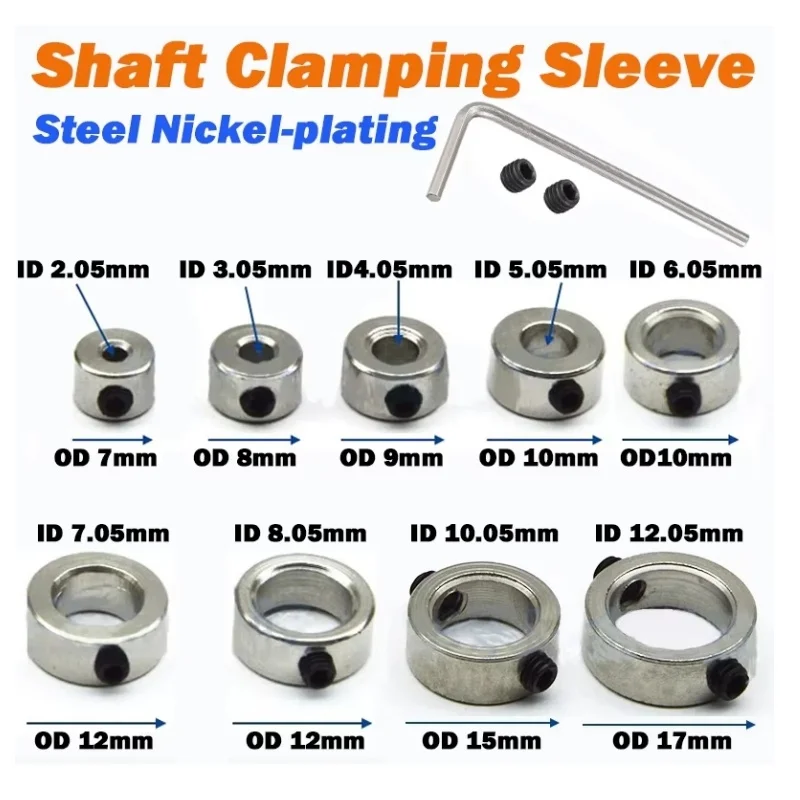 10pcs 2/3/4/5/6/7/8/10/12mm Wheel Lock Collar Shaft Axle Bushing Metal Landing Gear Stopper Ring Axis Sleeve for RC Model Parts