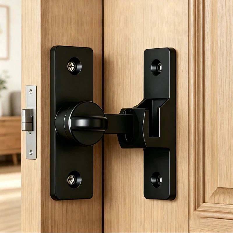 90/180 Degree Flip Door Lock Home Security Sliding Door Latch Small Gate Latches Hardware Anti-theft Lock Zinc Alloy Door Bolts