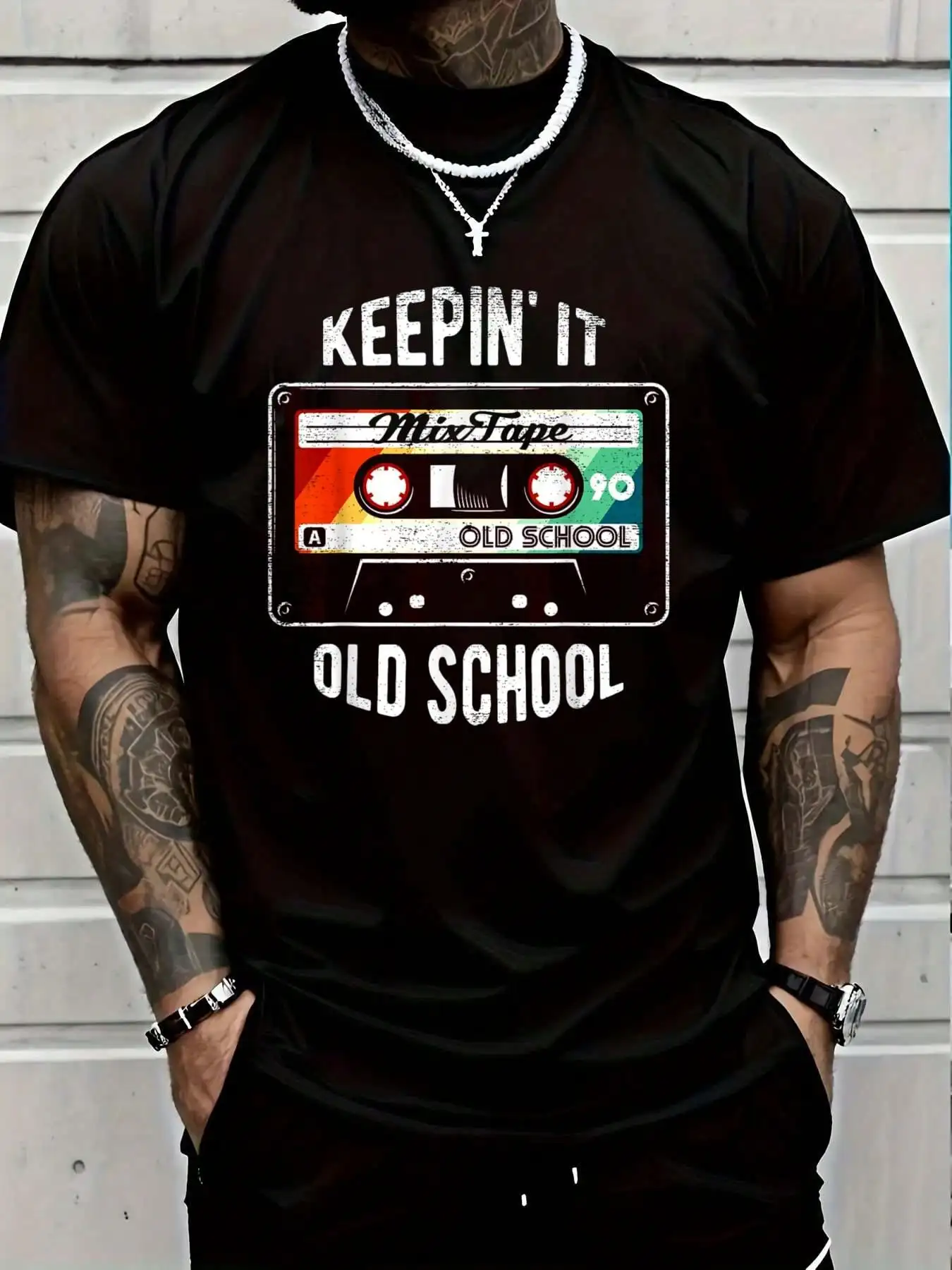 100% Cotton Old School Hip Hop 80s 90s Mixtape Graphic T Shirt T-Shirt Women's Men's Graphic Tee Causal Tops Fashion