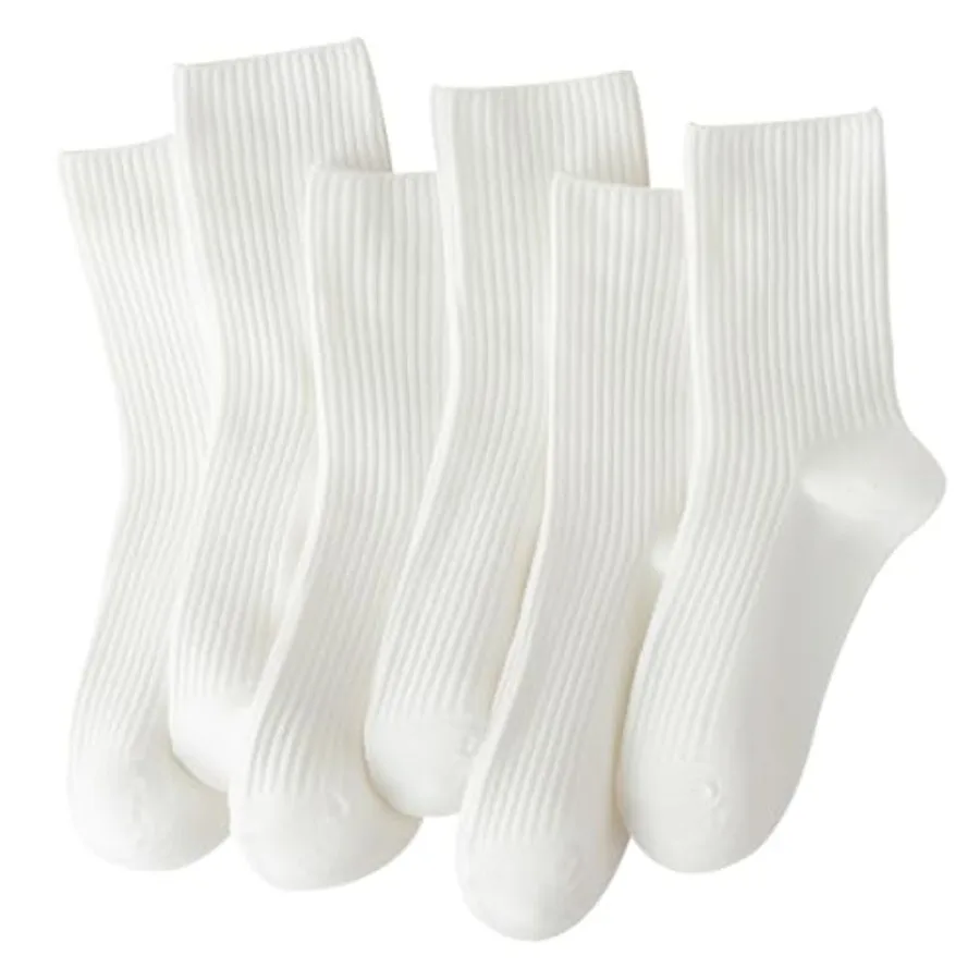 

ACCFOD Womens Cute Crew Socks Casual Athletic Aesthetic Socks Neutral Cotton Socks for Women Granola Girls Clothes