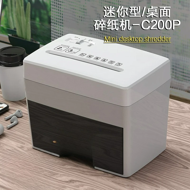 

Shredder Desktop Mini, Silent 2 * 12mm Granules Level 5 Secret Office Household Small Shredder White