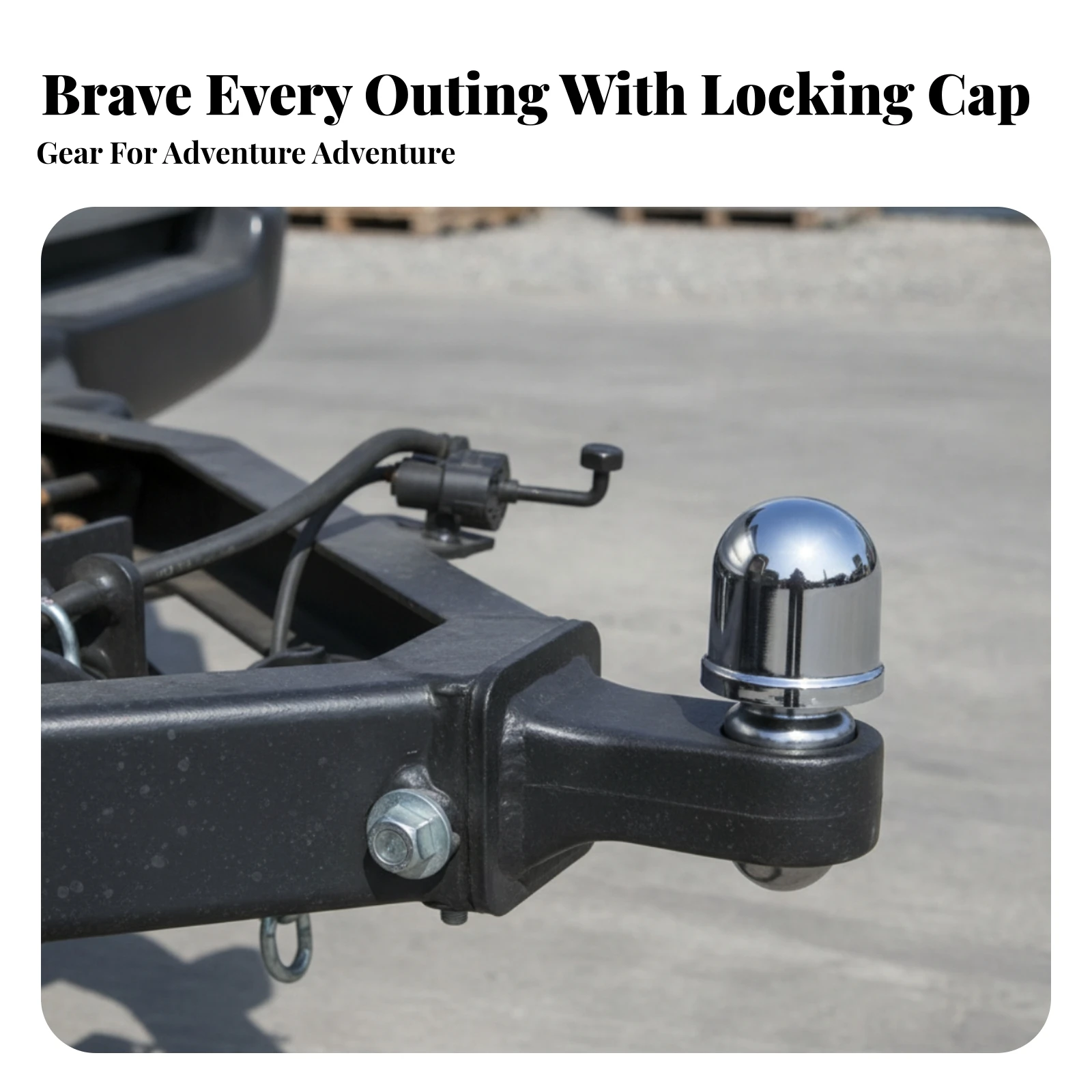 Trailer Hitch Ball Cover Chrome-Plated Hitch Ball Cap with Retaining Strip Sturdy Heavy Duty for RV Owners, Towing, Trailers