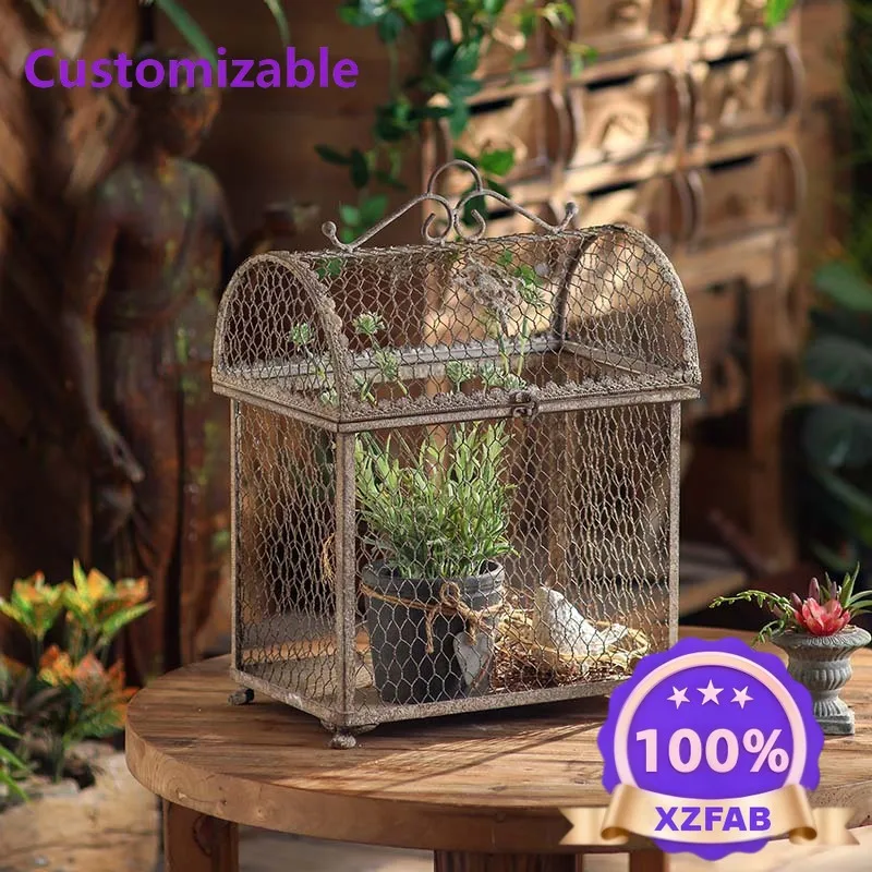 Factory Direct 2026 Gardening ornaments, bird cage ornaments, garden flower utensils, wrought iron decoration, retro and old