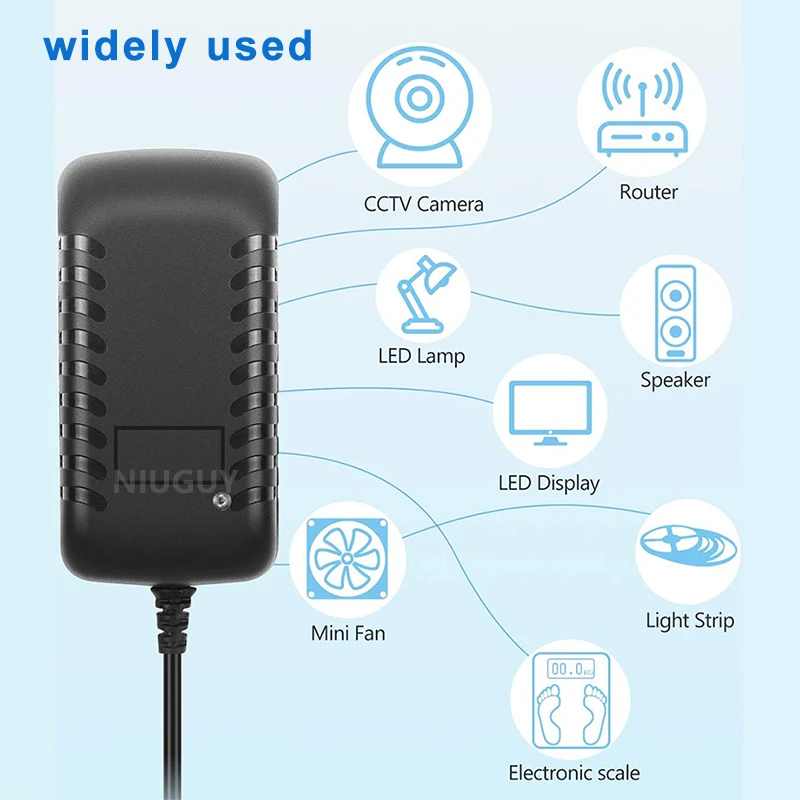 24W Power Adapter EU US AU UK Plug LED Driver AC110V 220V to DC 12V 2A 5.5*2.1mm-2.5mm  For LED Strip Lights Transformer CCTV