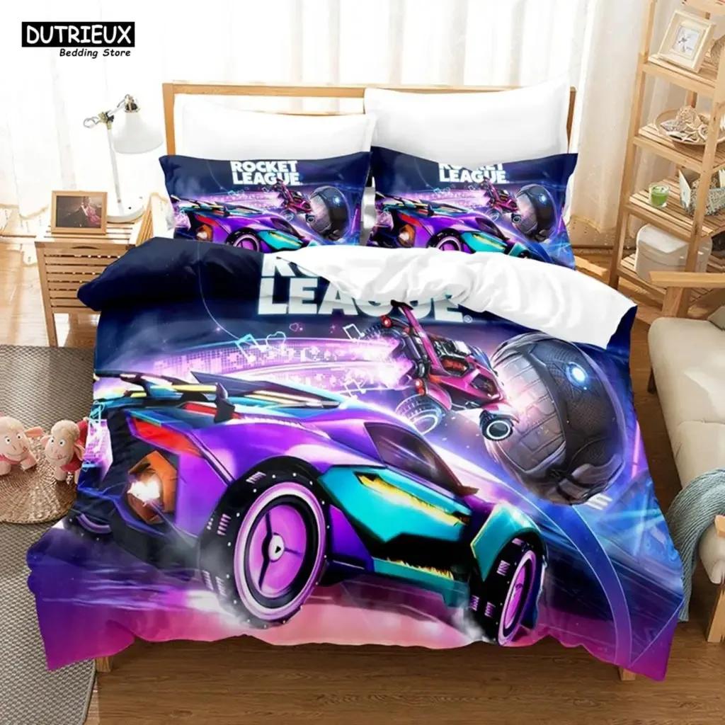 Rocket League Single Bedding Set America Car Gaming Bed Linen Boys Teens Double Twin Queen King Size Duvet Cover With Pillowcase