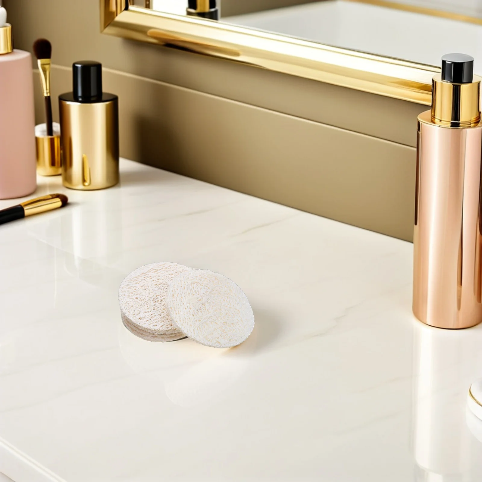 5 個のスキンスクラブパッド天然ヘチマバススポンジ油や汚れを除去循環を改善毎日のシャワー角質除去剤