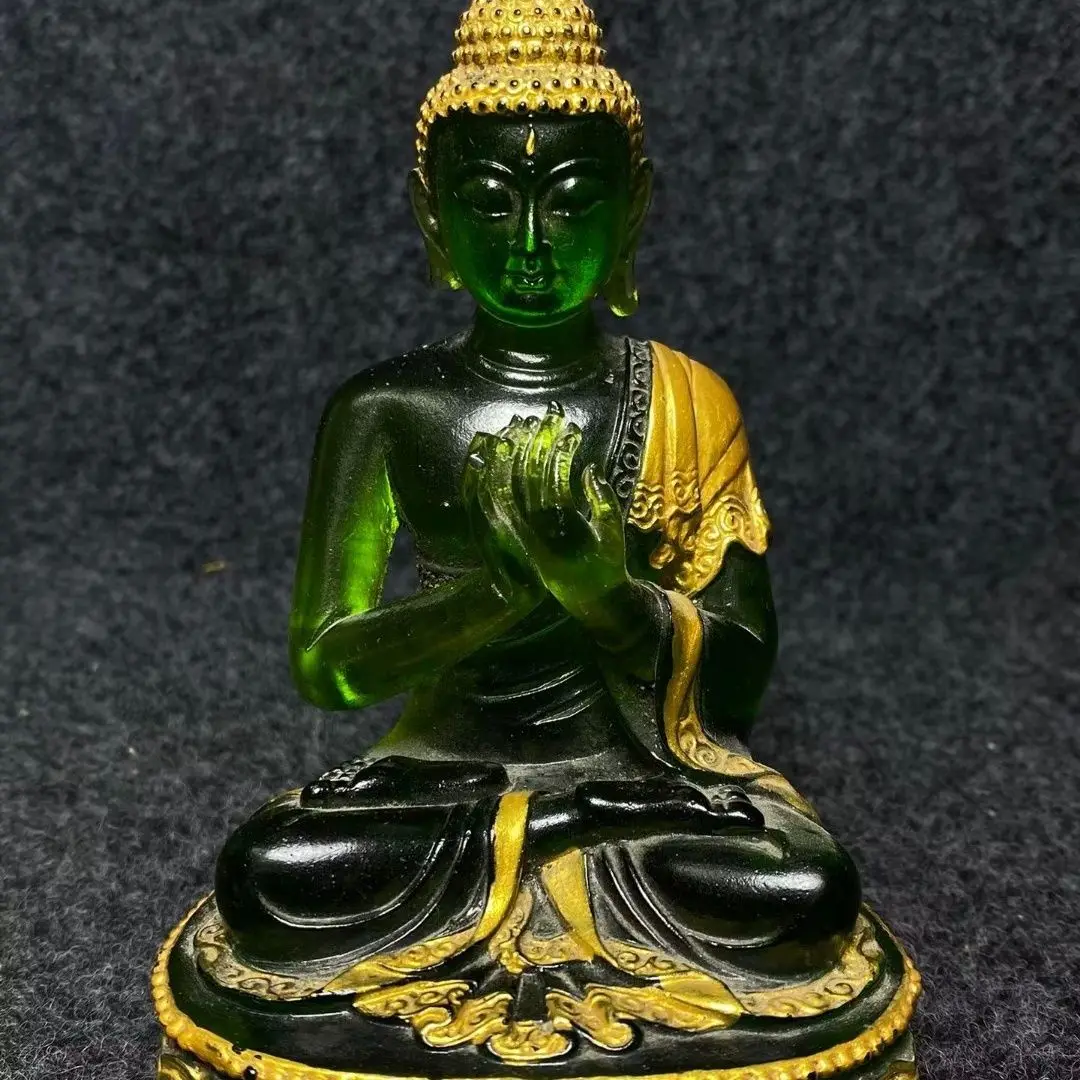 Ancient Craft Liuli Buddha Statue Ornament