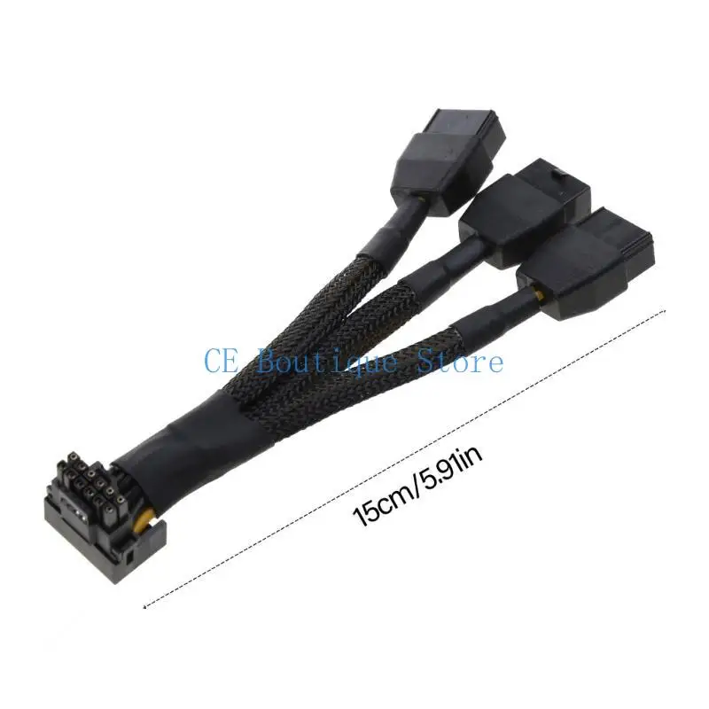 652F 15cm 3x8pin ke 16pin Konektor Kartu Konektor Kabel 12VHPWR GPU Kabel Adapter Kabel Desain Pin Solid Meningkatkan Stabilitas