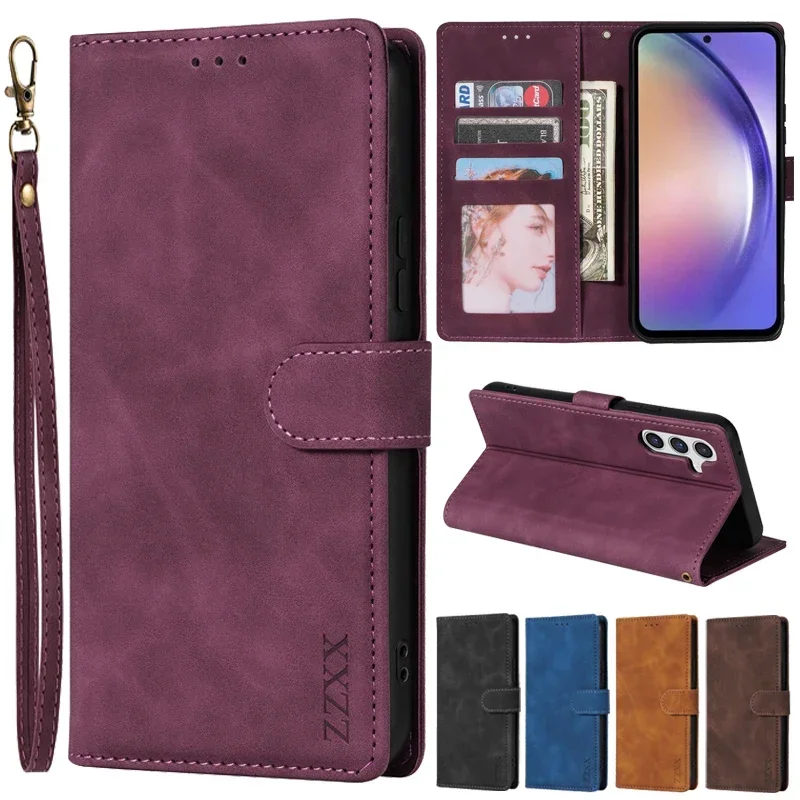 Wallet With Card Slot Flip Leather Case For Samsung Galaxy A05s A12 A13 A14 A15 A24 A32 A33 A34 A35 A51 A52 A53 A54 A55 A71 A73