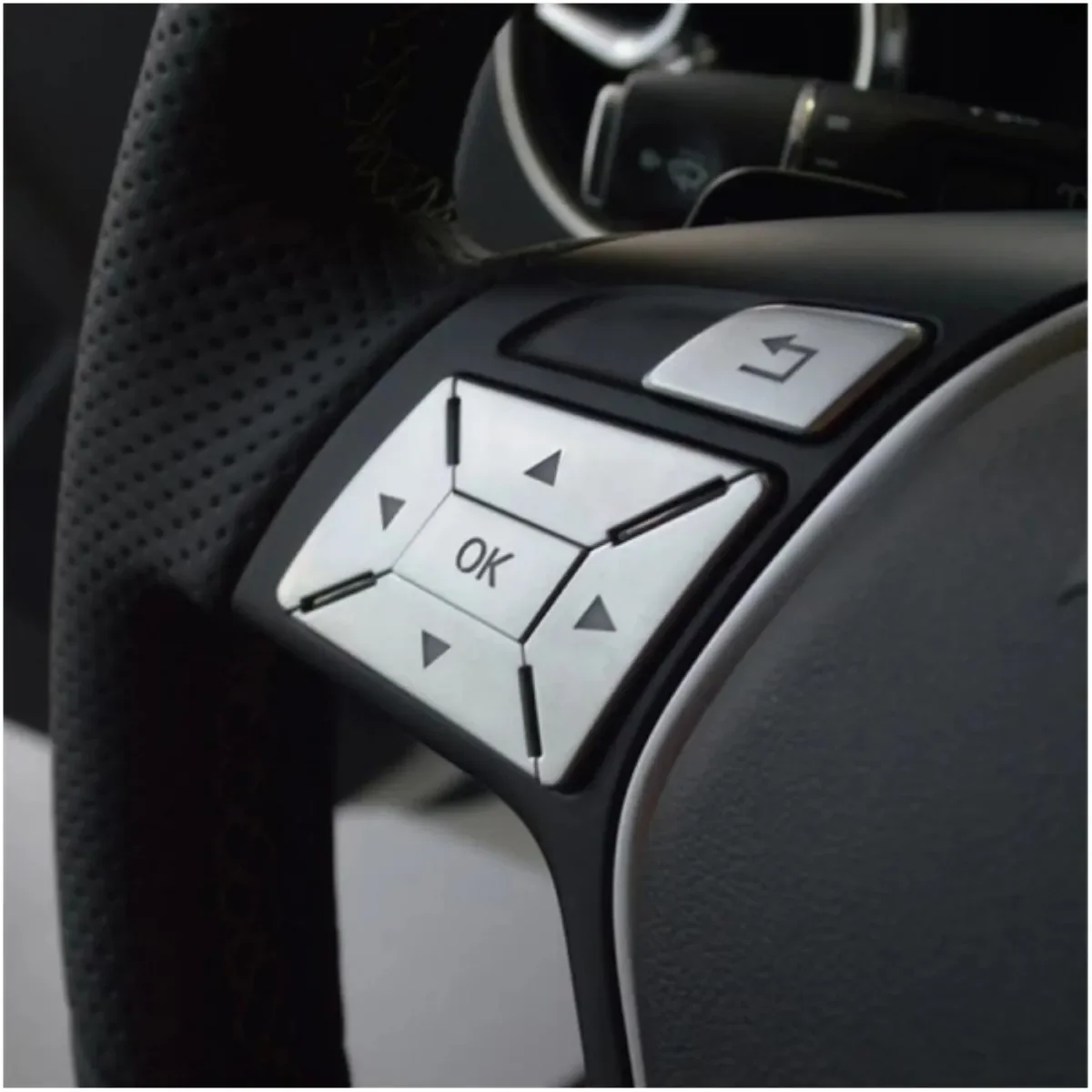 Car Steering Wheel Button Cover Trim Switch Decoration For Mercedes Benz A B C E ML GL CLA GLA GLK SL Class W176 W246 W212 W204
