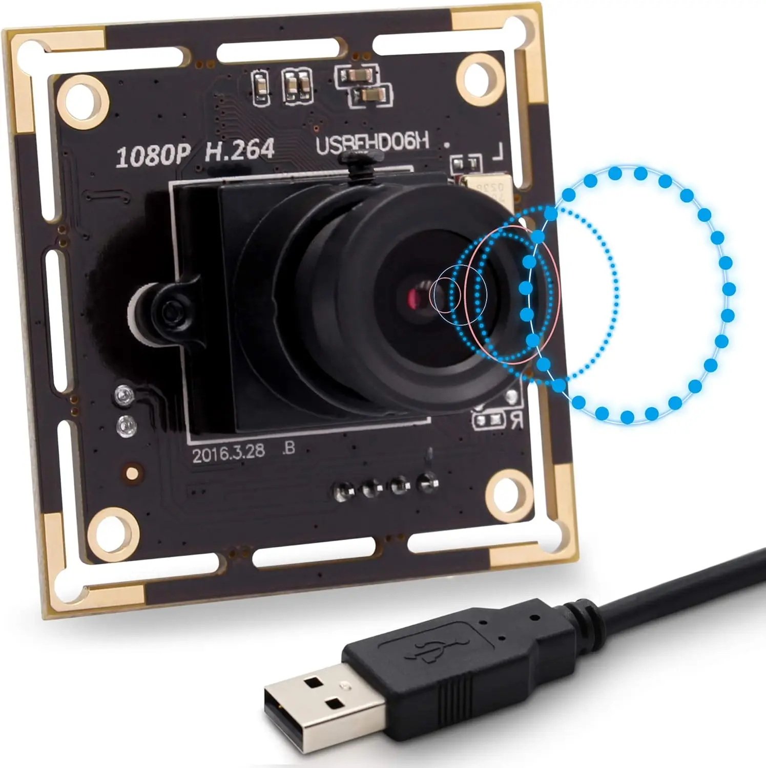 1080P USB Webcam Board with Built-in Microphone
