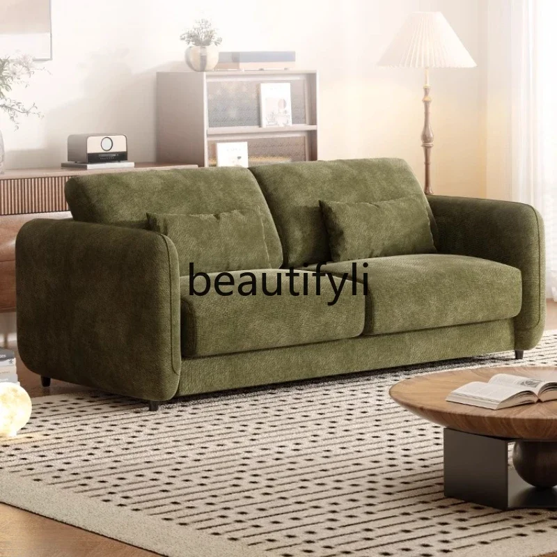 

11zMultifunctional leather integrated dual-purpose flipped sofa bed foldable small apartment living room new with mattress