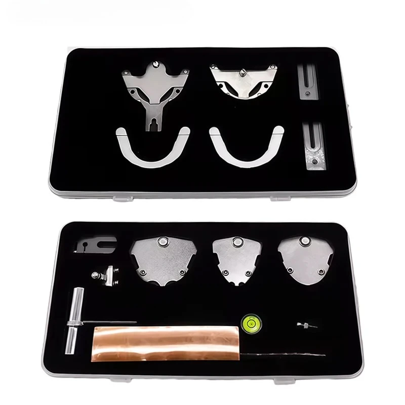 

Набор стоматологических инструментов для полного зубного протезирования, совместимый с различными моделями челюстей; регулируемые полуокклюзионные шинки для использования в полости рта