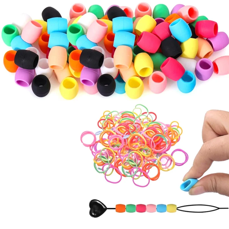 

A55X-Silicone Hair Beads For Kids Girls Braid Beads For Hair Beaders For Braid Soft Colorful Beads Bulk