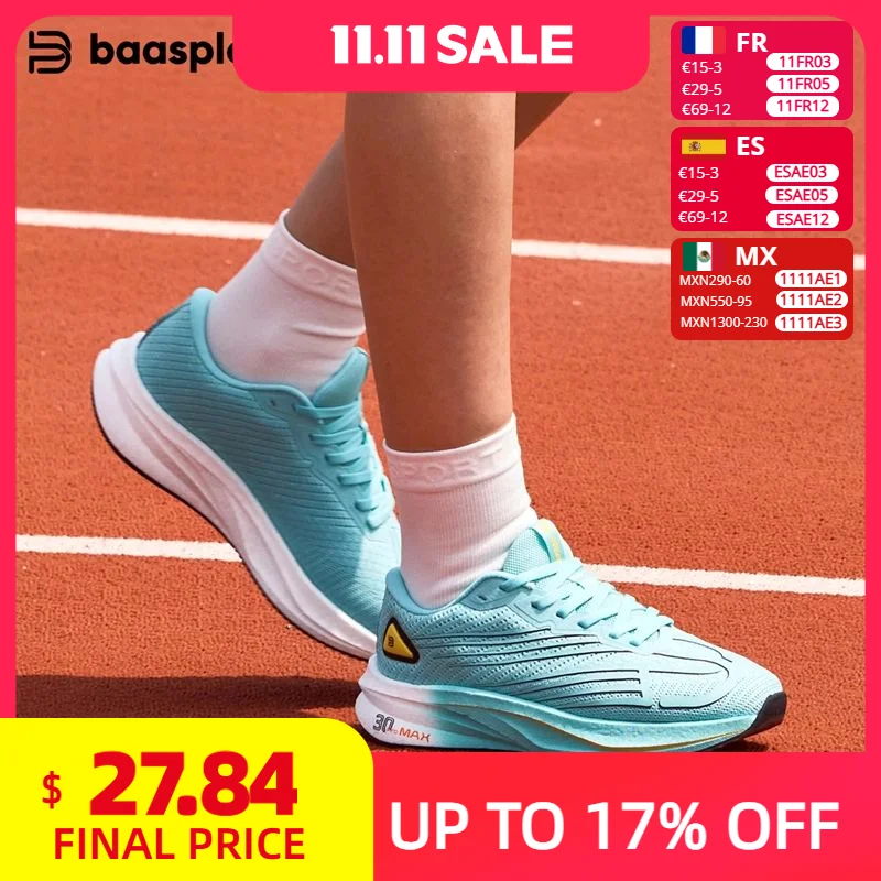 

Baasploa Women Carbon Plate Running Shoes Outdoor Professional Cushioning Jogging Sneakers Female Casual Breathable Sports Shoes