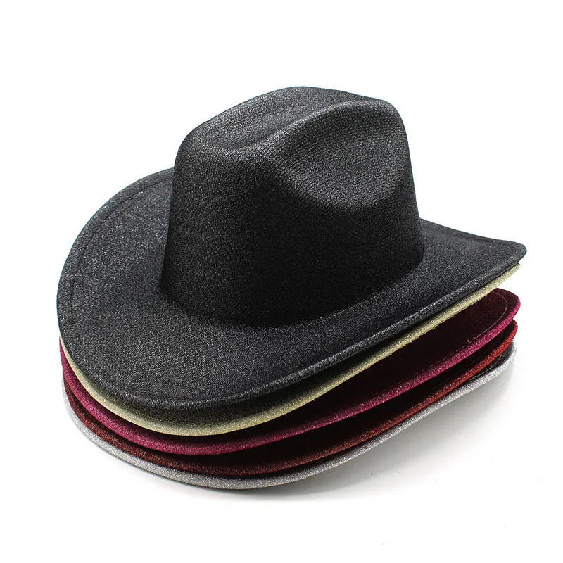 New One Word Top Frosted Cowboy Hat Woolen Hat Western Top Hat Men And Women Party Decoration Holiday Hat