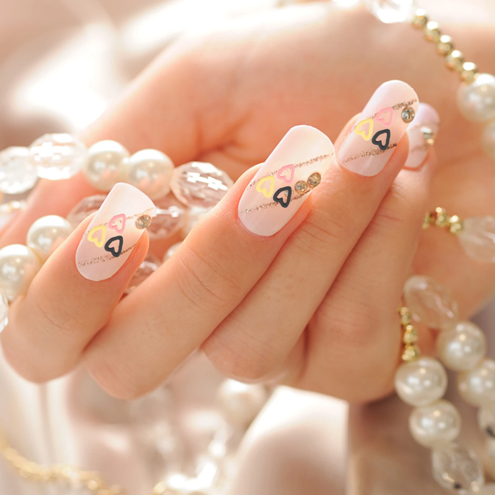 

20pcs Heart Shaped Nail Charms C y Color Alloy Decorations for Women Fake Nails Christmas Wedding Nail Art Accessories