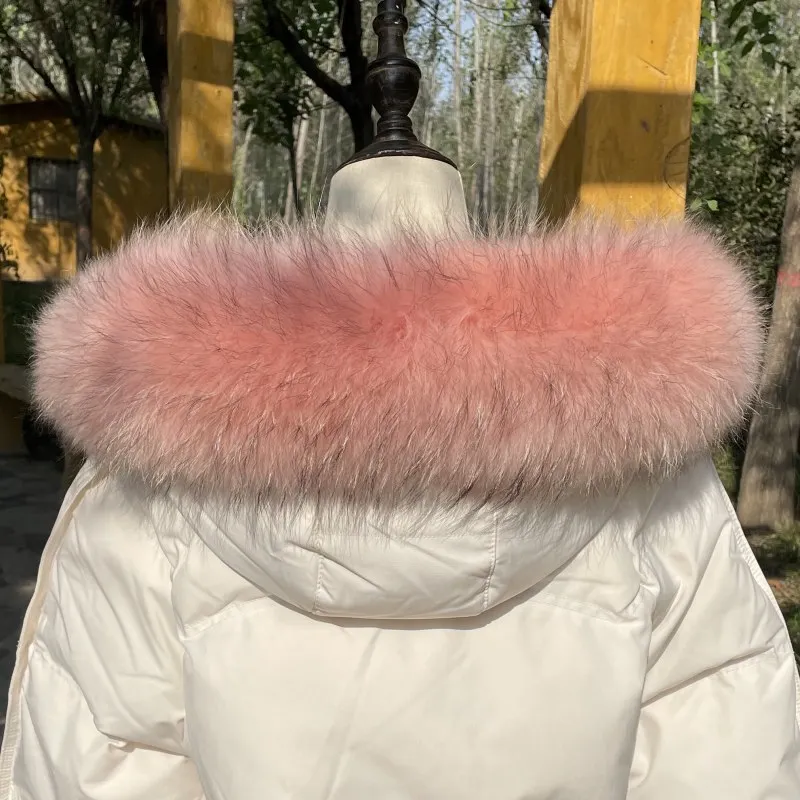 

Natural Raccoon Fur Collar Women Neck Keep Warm Red Scarf Winter Fashion Designer Scarfs Coat Luxury Fox Scarves Decorate Female