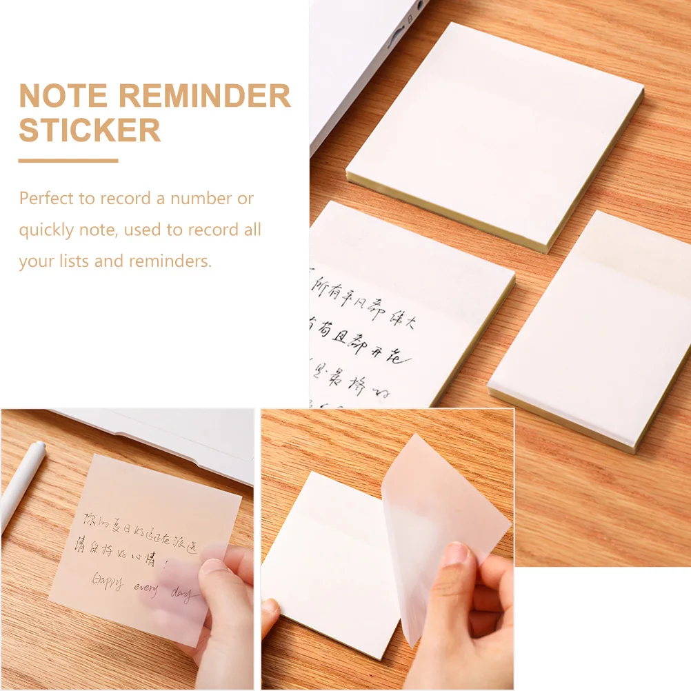 

6 Pcs Waterproof Note Stickers Self-stick Notes Transparent Sticky Tabs Notepads
