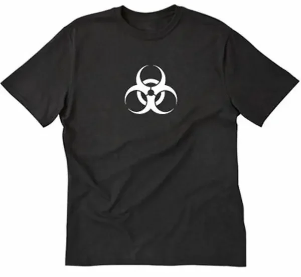 Biohazard T-shirt Funny Punk Nuclear Radioactive Symbol Cotton Tee Shirt