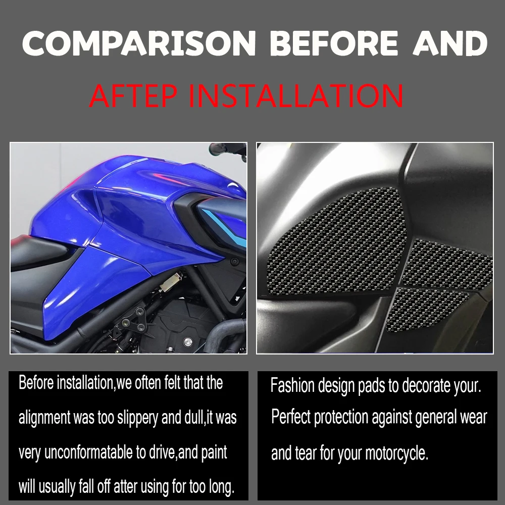 For Yamaha MT03 MT-03 MT25 2020 2021 Snake Skin Tank Pads Grips MT 03 MT 25 Protector Stickers Decal Knee Side Fuel Traction Pad