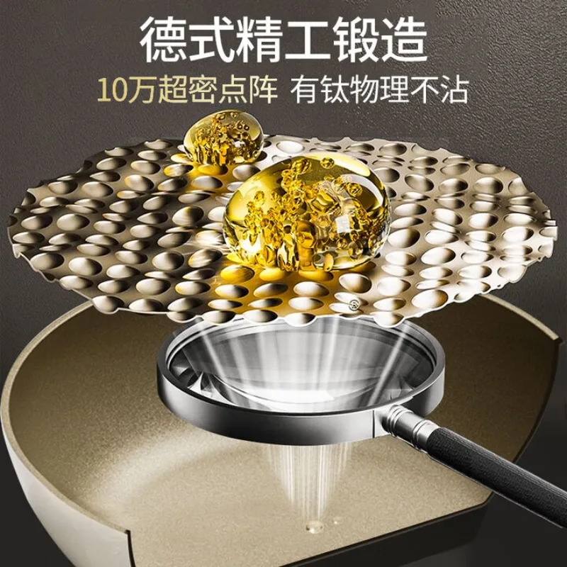 Wok with titanium ceramic non-stick pan household wok set