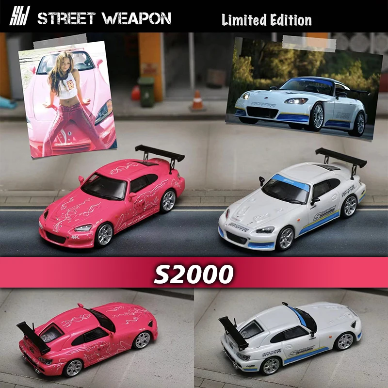 

SW In Stock 1:64 F&F S2000 SUKI Pink S2K Spoon Diecast Diorama Car Model Collection Miniature Street Weapon