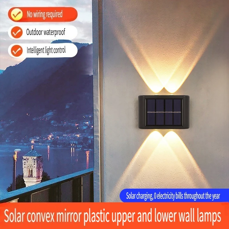 

Solar Outdoor Wall Light LED Waterproof Garden Light Courtyard Balustrade Decorative Atmosphere Lamp Down Luminous Solar Lamp