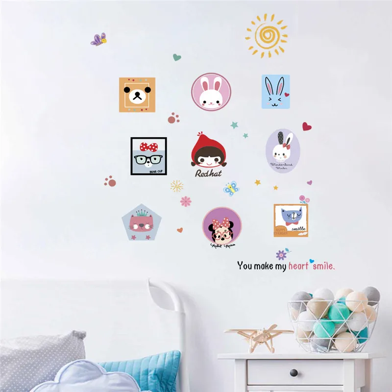 

Cute Cartoon Movie Characters Wall Sticker for Kids Room Bedroom Home Decoration Animals Mural Art PVC Wall Decals