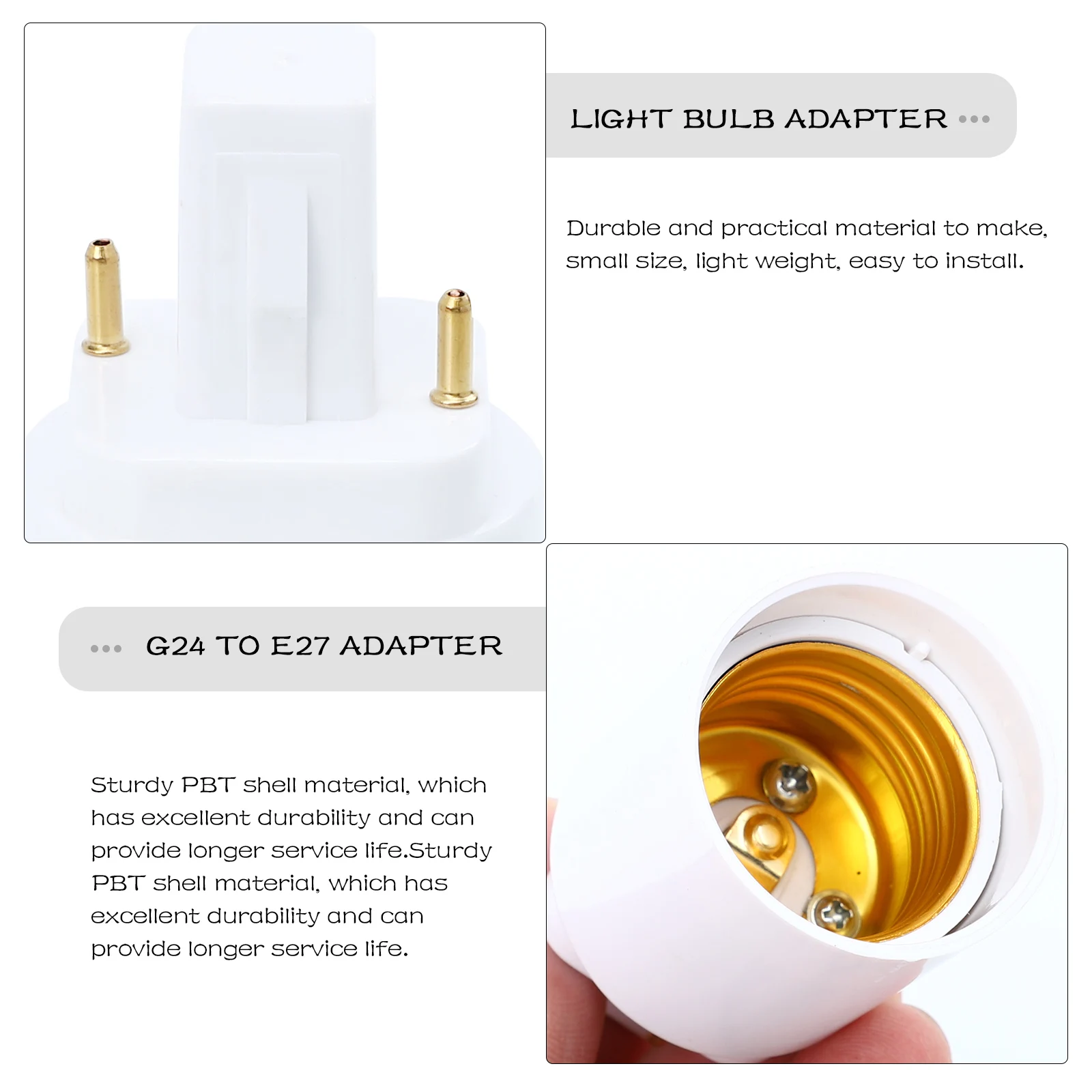 4pcs Led Bulb G24 E27 2 Pin Light Light Converter Socket Light Bulb Light Holder Light Converter Sockets