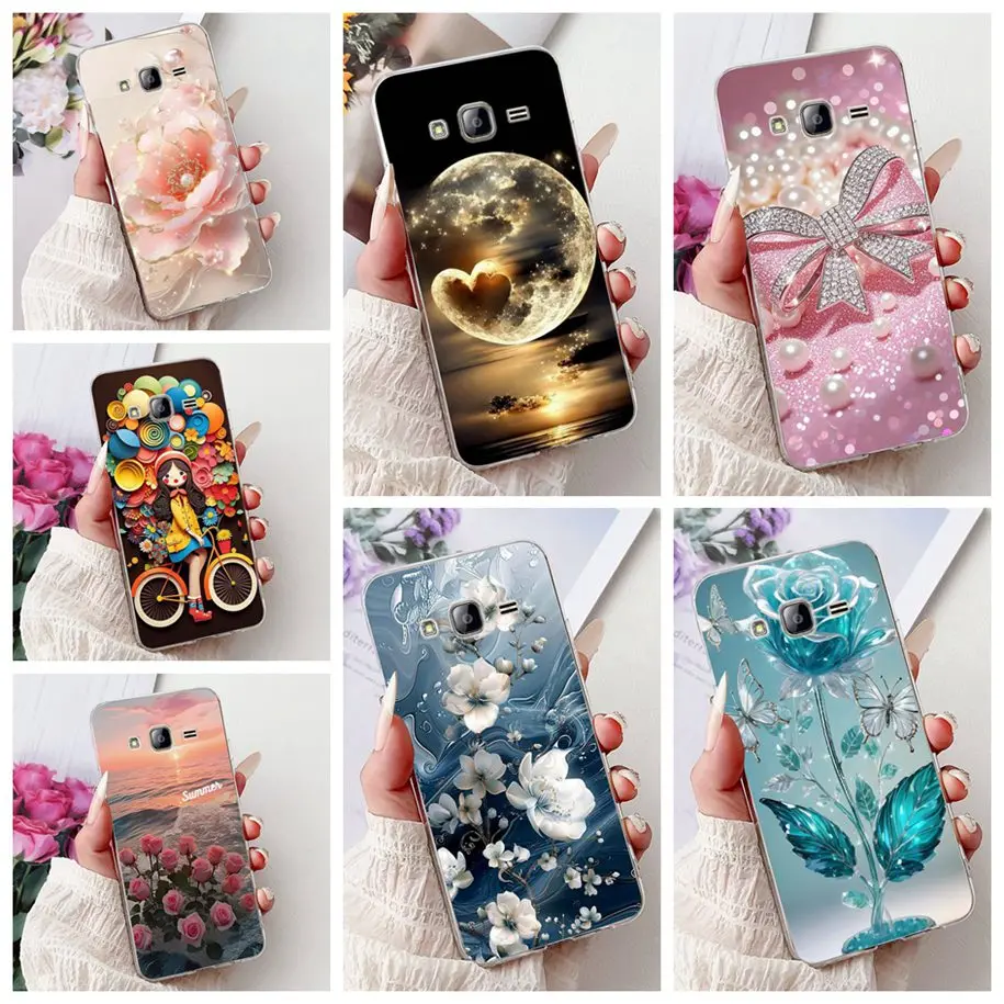 Para Samsung Galaxy Grand Prime SM-G530H funda de moda con lazo de flores funda trasera transparente de silicona suave para Samsung G531 G531H parachoques