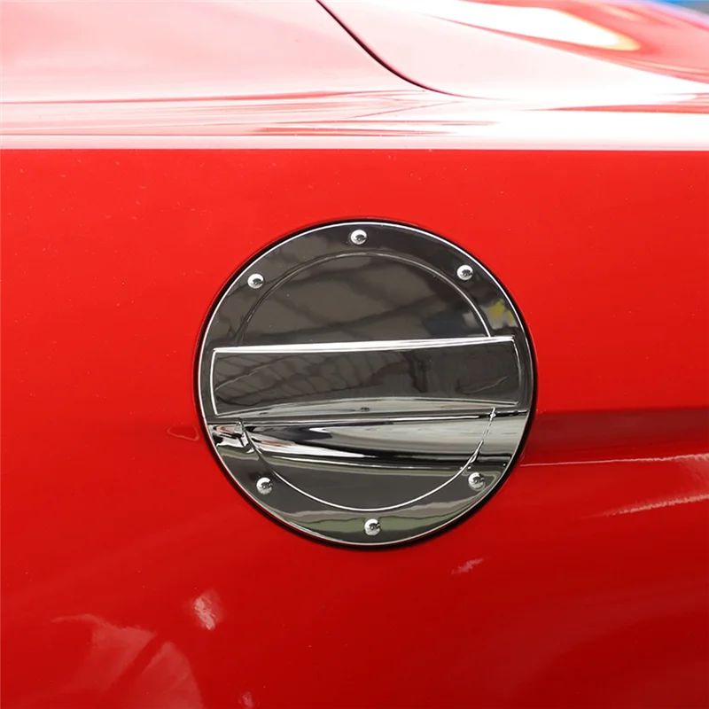 الكروم الملحقات الخارجية سيارة الوقود حشو الباب خزان الغاز غطاء تغليف الكسوة لفورد موستانج 2015-2023 #3