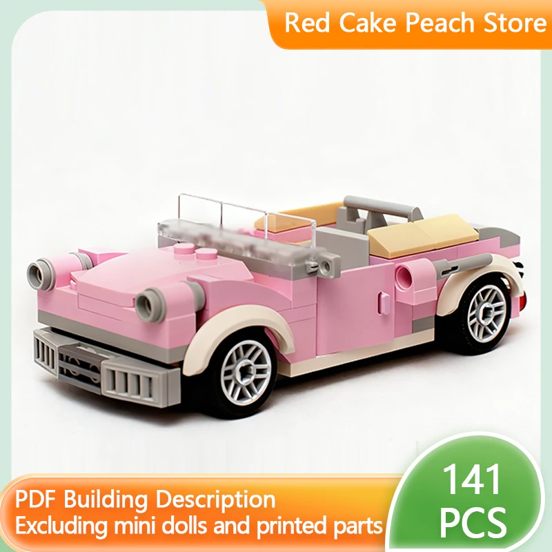 

Speed Racing Car Model MOC Building Bricks Pink Convertible Car Modular Technology Children Holiday Gifts Assemble Toys Suit