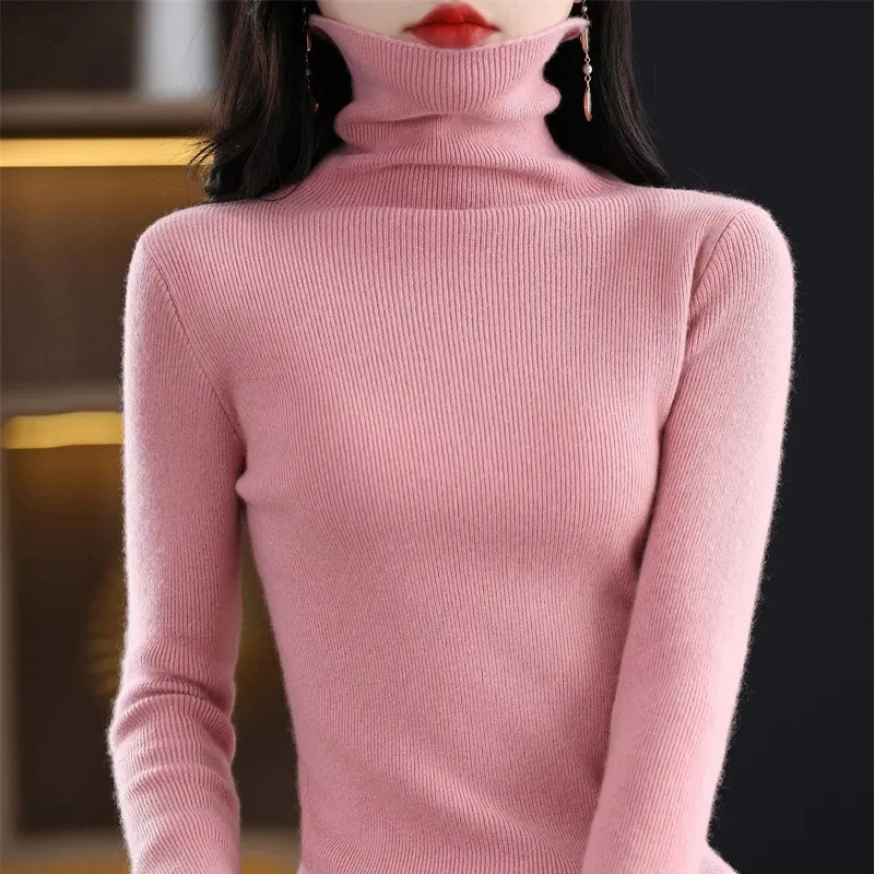 Neue 2025, Rollkragen Kaschmir Pullover Frauen Herbst Winter Gestrickte Pullover Damen Lange Ärmel Beiläufige Gestrickte Pullover Weibliche