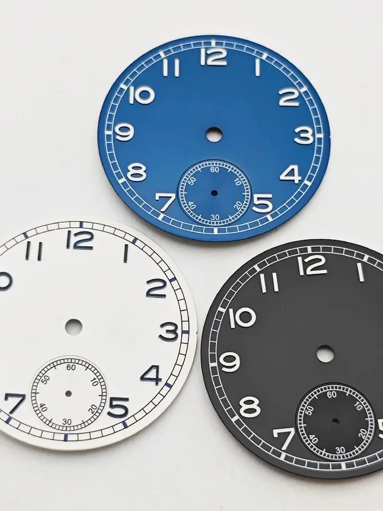 6498 Tarcza 37 mm Czarny Biały Niebieski Tarcza zegarka Zielony Świecący Pasuje do mechanizmu serii ETA 6498 Seagull ST3620 — zdjęcie 2