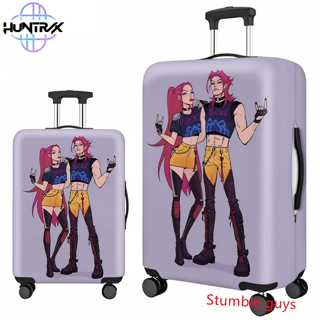 Funda protectora para maleta Kpop Demon Hunters, se adapta a bolsas de viaje de 18-32 pulgadas, diseño de anime