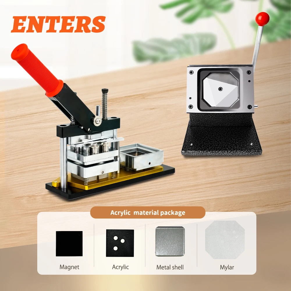 

2.5*2.5inch/63.5*63.5mm Refrigerator Sticker Machine Fridge Magnet making Machine with 500 pcs materials