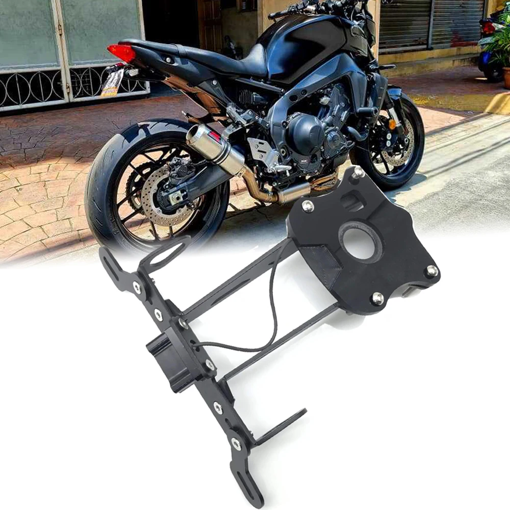 for MT-09 License Plate Holder Bracket For Yamaha MT09 FZ09 2021 2022 2023 2024 FZ MT 09 Fender Eliminator Tail Tidy LED Lights