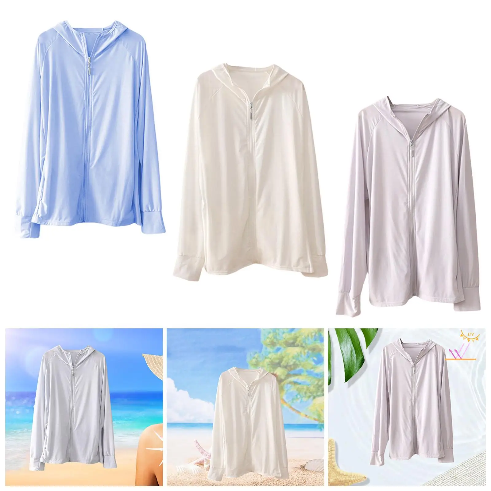 

Women's Sun Protection Jacket Sunscreen Hoodie for Travel Ladies Camping