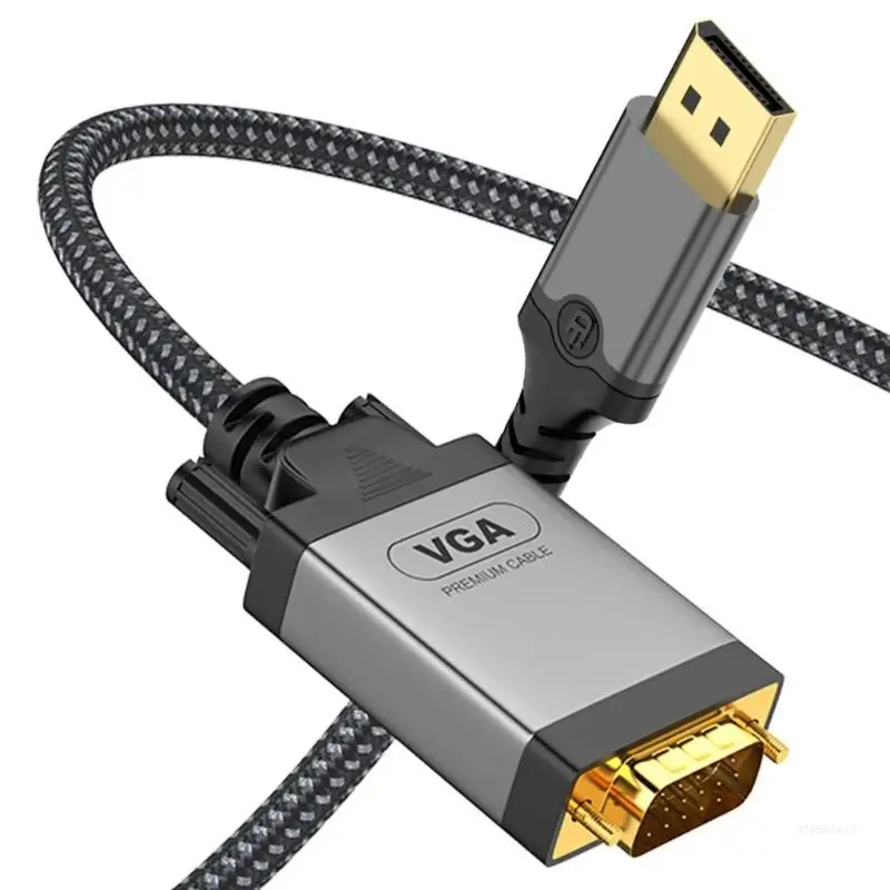 DisplayPort To VGA Cable 200CM For Video Streaming, High Resolution 1080P Male To Female Adapter Cord Dropship