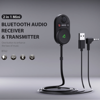 iSky 2-in-1 Mini Bluetooth Audio Receiver with 3.5mm Cable Wireless Adapter Car Bluetooth Transmitter Aux Bluetooth Adapter