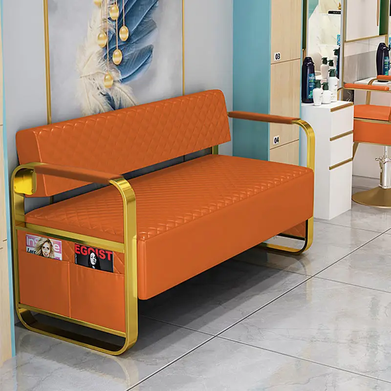

Custom. Internet Celebrity Hair Salon Sofa Waiting Chair Hair Salon Hairdressing Nail Salon Rest Area Light Luxury Stainless Ste