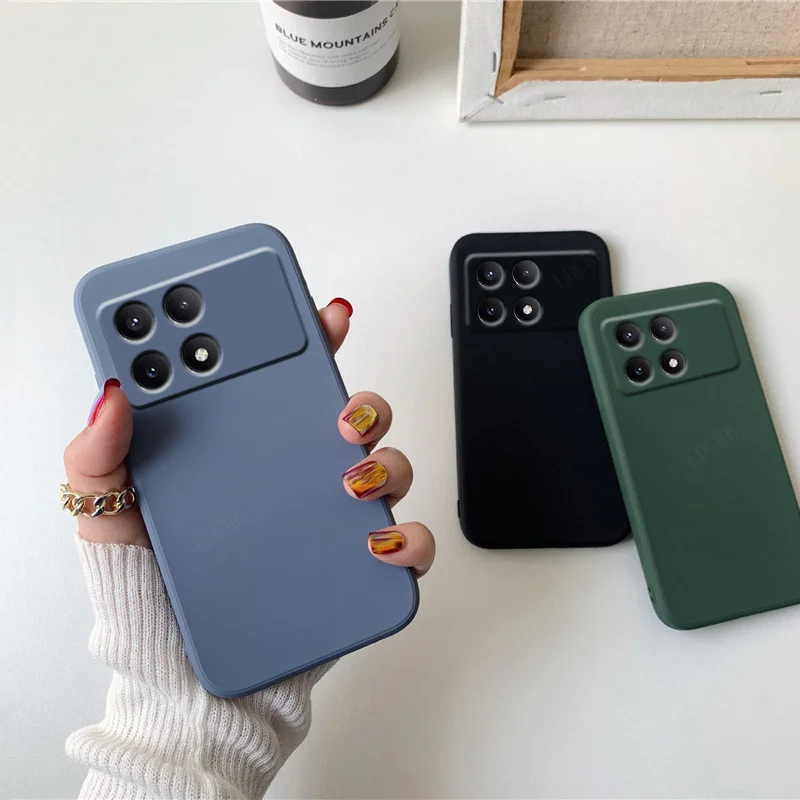 

For Poco F6 Pro Case Xiaomi Poco F6 Pro Cover Liquid Silicone Phone Bumper Back Original Shockproof Soft TPU Funda Poco F6 Pro