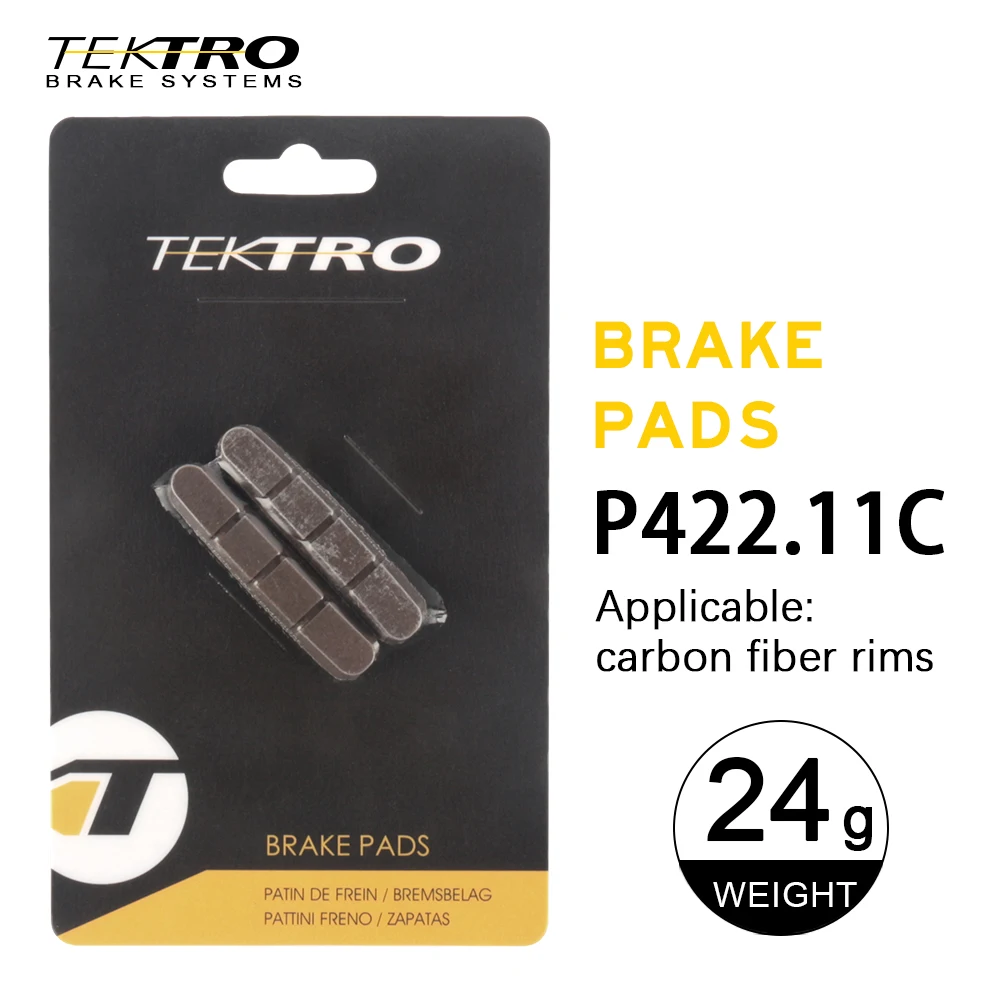 TEKTRO P422.11C/P422.11 Road Bicycle C Clip-on Brake Pad Suitable for Carbon Fiber/Aluminum Alloy Rims Replacement Brake Pads