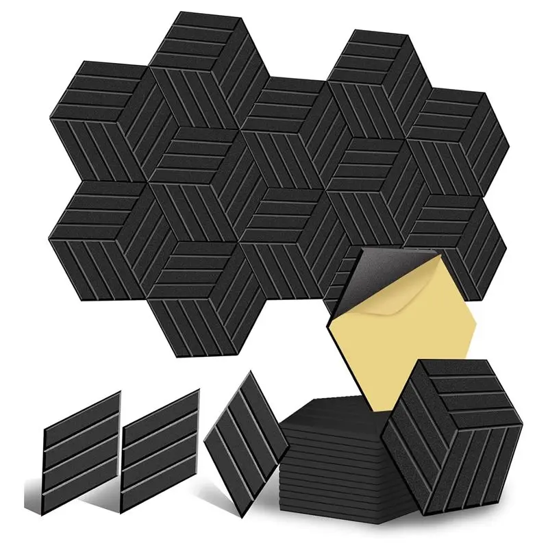 

AED2-12 Pack Самоклеящиеся акустические панели Звукоизоляционные стеновые панели, Звукоизоляционные пенопластовые панели для шумопоглощения