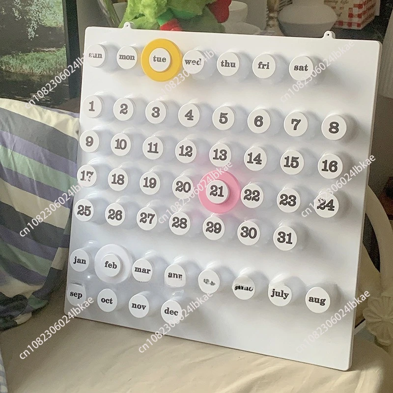 Ring Calendar Perpetual Calendar Stand Desktop Display For Home Bedroom Living Room Office Desk Week Month Day Date 1 piece