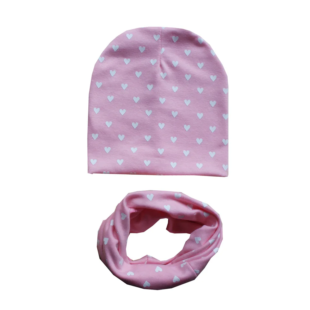 2 Pcs Baby Hat Scarf Set Solid Color Kids Beanie Cap Warm Boy Girl Spring Autumn Winter Hats Infant Toddler Bonnet Accessories