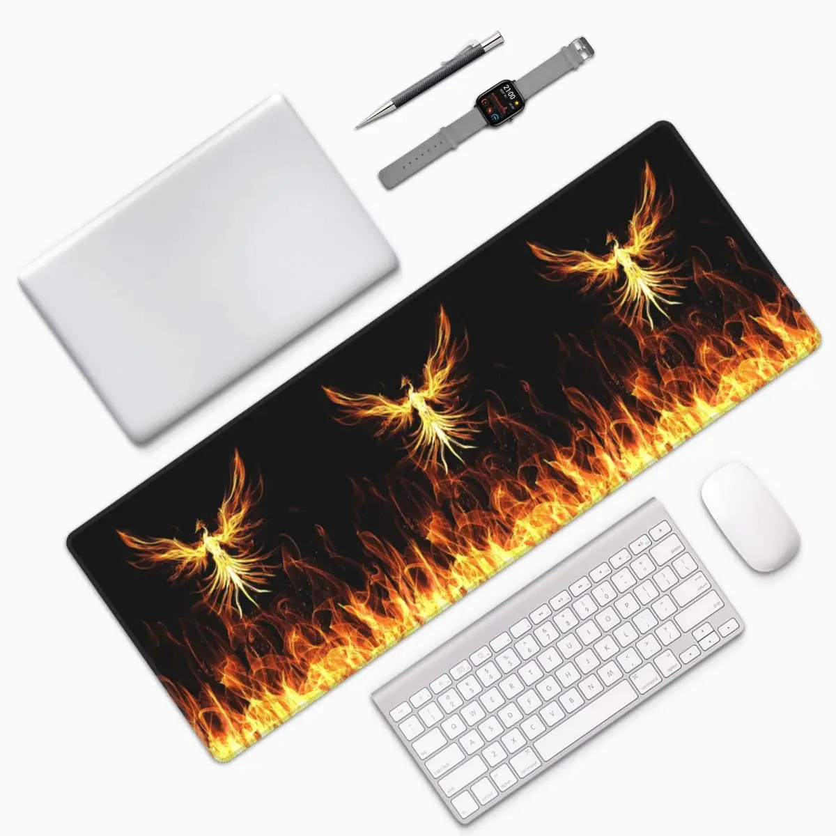 Majestic Phoenix Mythical Bird Large Mouse Pad Computer Keyboard Mouse Mat Gaming PC Laptop Desk Mat Office  Table Mats