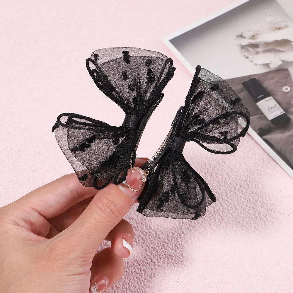 2Pcs Girls Print Chiffon Bows Hairpins for Baby Kids Sweet Hair Clips Spring Cute Barrettes Headband Fashion Hair Accessories